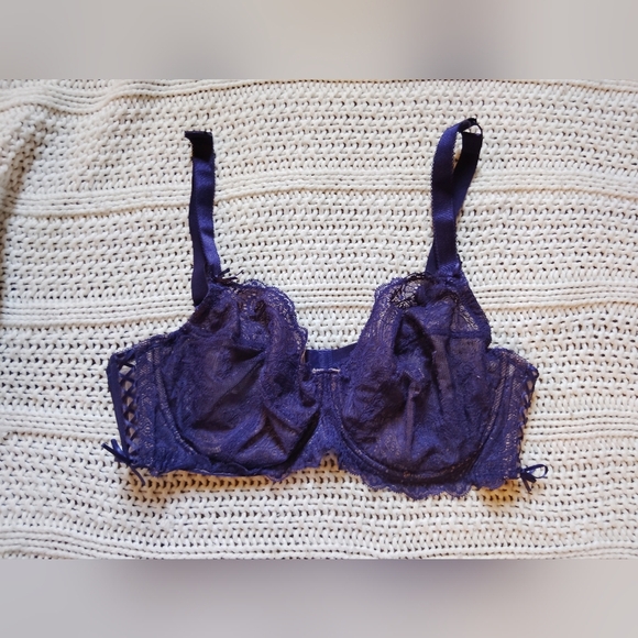 2 For 30$ Adore Me Deep Purple Lace Bra 40DD - Picture 1 of 4